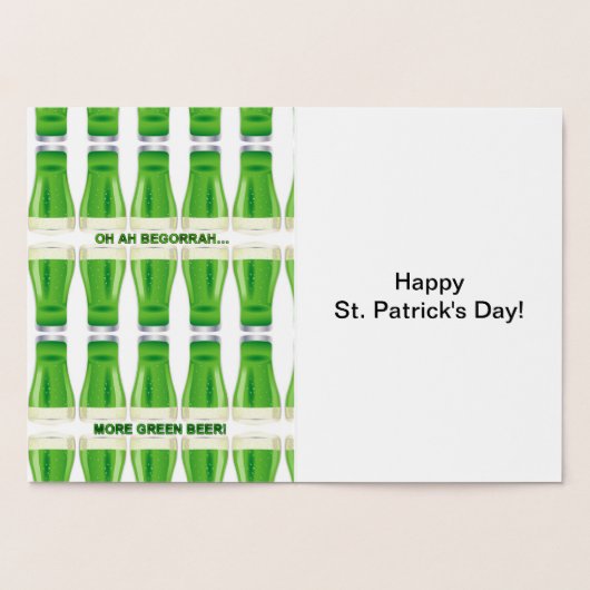 St. Patrick's Day Zingend Iers met Beer, ZKOA Folie Kaarten (Binnen)