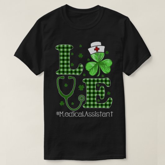 St Patricks Day Zuster en Medical Assistant Premiu T-shirt (Design voorkant)