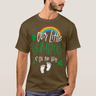 St Patrick's Day Zwangerschap Aankondiging Little  T-shirt