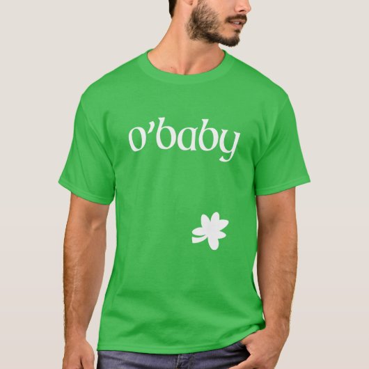 St. Patrick's Day Zwangerschap Aankondiging O'baby T-shirt (Voorkant)