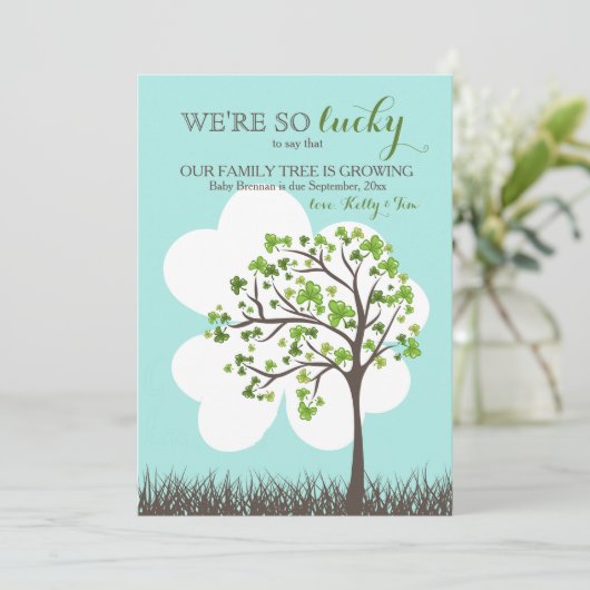 St. Patrick's Day zwangerschapsaankondiging Aankondiging (Staand voorkant)