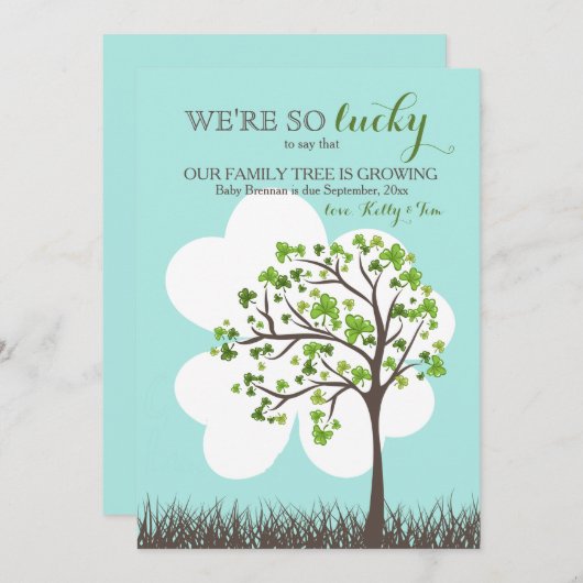 St. Patrick's Day zwangerschapsaankondiging Aankondiging (Voorkant / Achterkant)