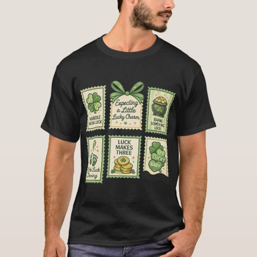 St Patrick's Day zwangerschapsaankondiging onthull T-shirt (Voorkant)