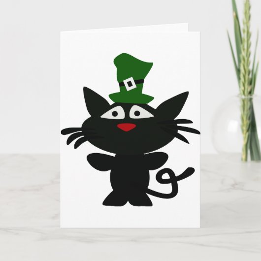 St. Patrick's Day: Zwarte kat Kaart (Voorkant)
