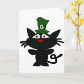 St. Patrick's Day: Zwarte kat Kaart (Gele Bloem)