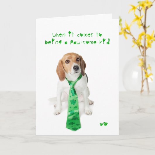 St Patricks de Brak van het Kind van Pawsome van Kaart (Gele Bloem)
