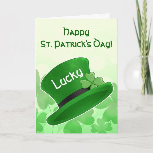 St Patricks de kabouterpet van de Dag Kaart (Voorkant)