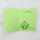 St. Patricks de Kussen van het Katje van de Dag Kaart (Binnen)