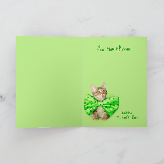 St. Patricks de Kussen van het Katje van de Dag Kaart (Binnen)