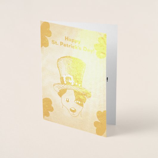 St. Patrick's Dog and Shamrocks Drawing, ZKOA Folie Kaarten (Voorkant)