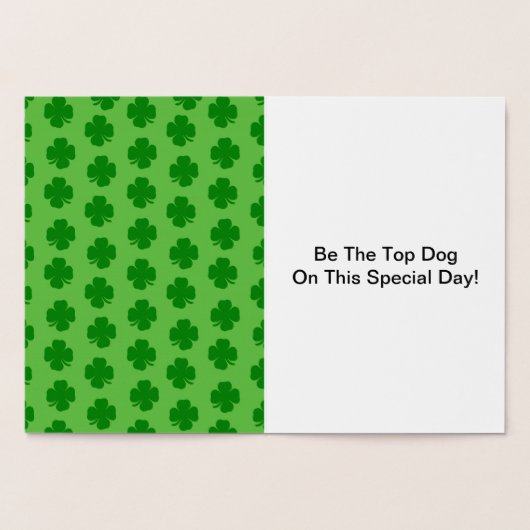 St. Patrick's Dog and Shamrocks Drawing, ZKOA Folie Kaarten (Binnen)