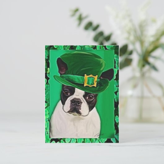 st patricks dog briefkaart (Staand voorkant)