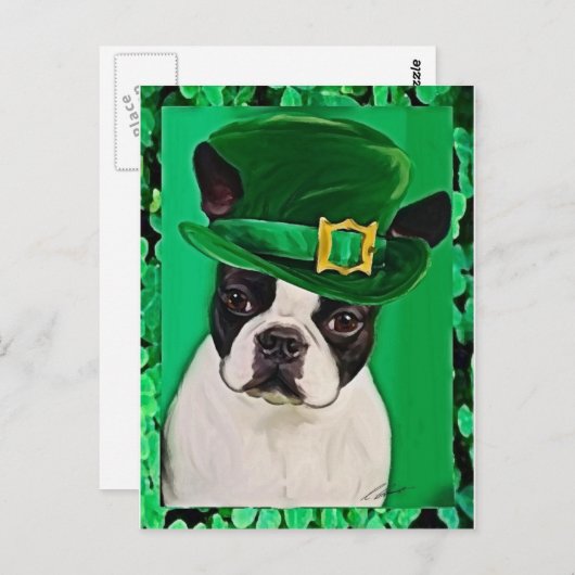 st patricks dog briefkaart (Voorkant / Achterkant)