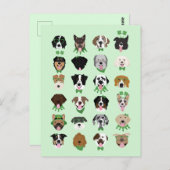 St Patricks Dog Face Pattern Briefkaart (Voorkant / Achterkant)