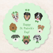 St Patricks Dog Face Pattern Kartonnen Onderzetters (Voorkant)