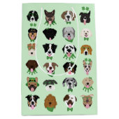 St Patricks Dog Face Pattern Medium Cadeauzakje (Voorkant)