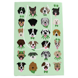 St Patricks Dog Face Pattern Medium Cadeauzakje