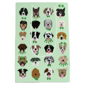 St Patricks Dog Face Pattern Medium Cadeauzakje (Achterkant)
