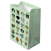 St Patricks Dog Face Pattern Medium Cadeauzakje (Achterkant Gekanteld)