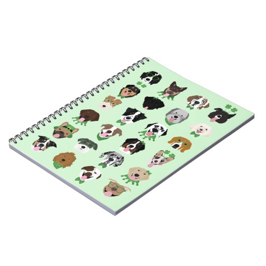 St Patricks Dog Face Pattern Notitieboek (Linkerzijde)