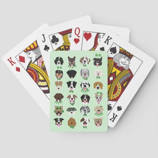 St Patricks Dog Face Pattern Pokerkaarten (Achterkant)