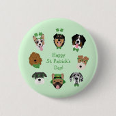 St Patricks Dog Face Pattern Ronde Button 5,7 Cm (Voorkant)