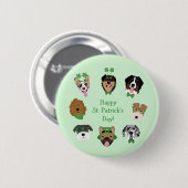 St Patricks Dog Face Pattern Ronde Button 5,7 Cm (Voorkant /achterkant)