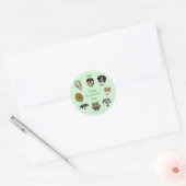 St Patricks Dog Face Pattern Ronde Sticker (Envelop)