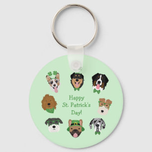 St Patricks Dog Face Pattern Sleutelhanger