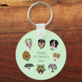 St Patricks Dog Face Pattern Sleutelhanger (Voorkant)