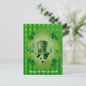 St. Patrick's Dog met Shamrocks Drawing Briefkaart (Staand voorkant)