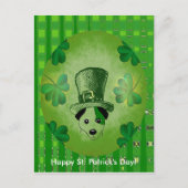 St. Patrick's Dog met Shamrocks Drawing Briefkaart (Voorkant)