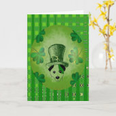 St. Patrick's Dog met Shamrocks Drawing Card Kaart (Gele Bloem)
