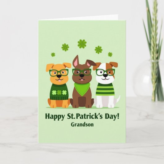 St Patricks Dogs Kleinzoon Kaart (Voorkant)