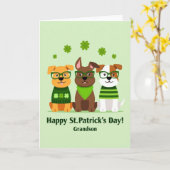 St Patricks Dogs Kleinzoon Kaart (Gele Bloem)