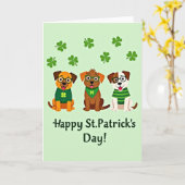 St Patricks Dogs Pretkaart Kaart (Gele Bloem)