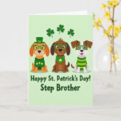 St Patricks Dogs Stiefbroer Kaart (Gele Bloem)