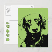 St Patricks Doxie Silhouette - Winston Briefkaart (Voorkant / Achterkant)
