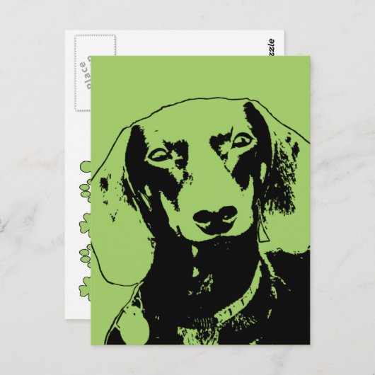 St Patricks Doxie Silhouette - Winston Briefkaart (Voorkant / Achterkant)