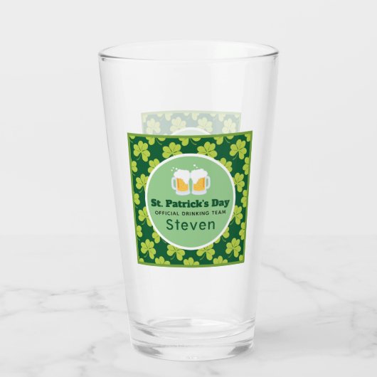 St. Patrick's Drink Team Clover Pattern Glas (Achterkant)