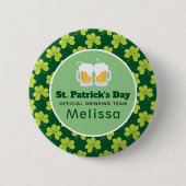 St. Patrick's Drink Team Clover Pattern Ronde Button 5,7 Cm (Voorkant)