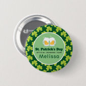 St. Patrick's Drink Team Clover Pattern Ronde Button 5,7 Cm (Voorkant /achterkant)