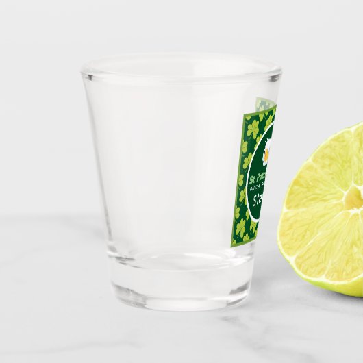 St. Patrick's Drink Team Clover Pattern Shot Glas (Links)