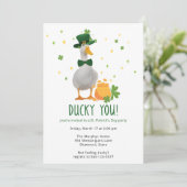 St. Patrick's Ducky You-feestuitnodiging Kaart (Staand voorkant)