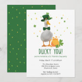 St. Patrick's Ducky You Party Invitation Kaart (Voorkant / Achterkant)