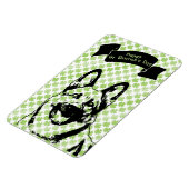 St Patricks Duitse Herder Silhouette Magneet (Linkerzijde)