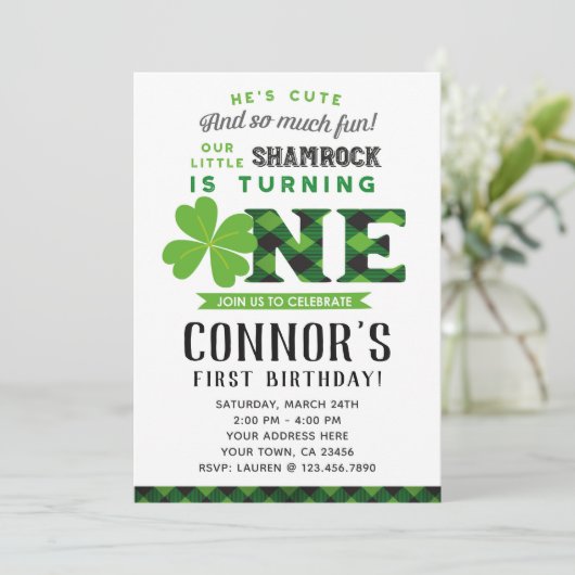 St. Patrick's eerste verjaardag Kaart (Staand voorkant)