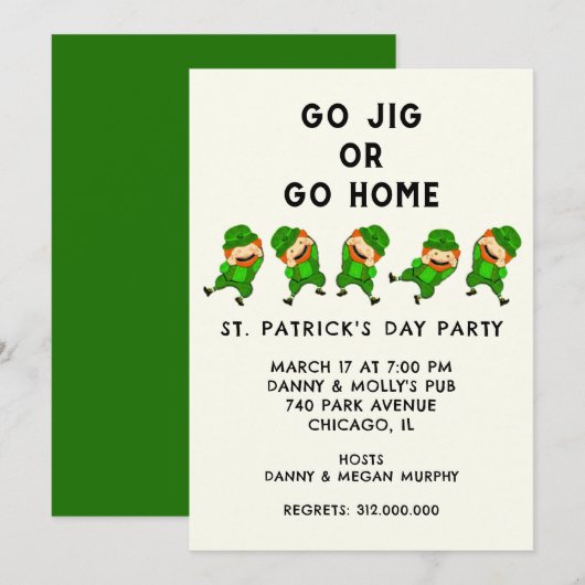 St. Patrick's Feest Uitnodiging (Voorkant / Achterkant)