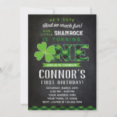 St Patrick's First Birthday Invitation-schoolbord Kaart (Voorkant)