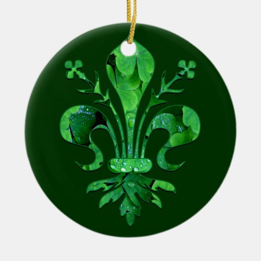 St. Patrick's Fleur de lis Keramisch Ornament (Voorkant)